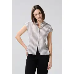 KOAJ - BLUSA CAMISERA HOMBRO RODADO Mujer