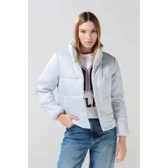 KOAJ - Chaqueta unicolor cuello alto acolchada con broches Mujer