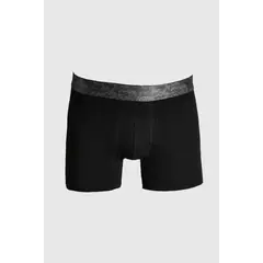 KOAJ - Bóxer negro midway brief-largo con diseños en cintura Hombre