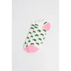 KOAJ - Medias unicolores tobilleras con diseños de ranas verde Mujer