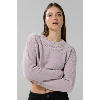 KOAJ - Suéter unicolor tejido cuello redondo con texturas Mujer