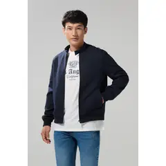 KOAJ - Chaqueta azul oscura bomber con cuello nerú Hombre