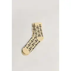 KOAJ - Medias unicolores largas con diseños de hongos y corazo Mujer