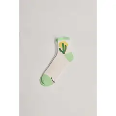 KOAJ - Medias cortas unicolores con diseño de cactus Mujer