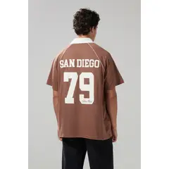 KOAJ - Camiseta college oversize café con cuello polo Hombre