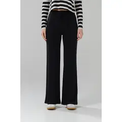 KOAJ - Pantalón tipo flare negro con tiro alto y bota ancha Mujer