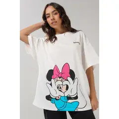 KOAJ - Camiseta oversize cuello redondo con estampado en frent Mujer