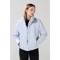 KOAJ - Chaqueta acolchada unicolor con cuello alto y broches Mujer