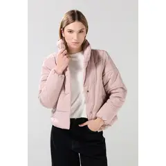 KOAJ - Chaqueta acolchada unicolor con cuello alto y broches Mujer