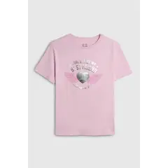 KOAJ - Camiseta oversize manga corta unicolor con arte metali Niña