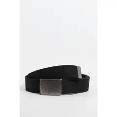 KOAJ - Cinturón tipo reata negro con hebilla rectangular Hombre