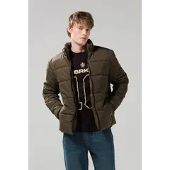 KOAJ - Chaqueta acolchada cuello alto unicolor con costuras Hombre