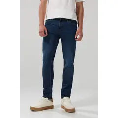 KOAJ - Jean skinny tiro bajo azul oscuro con cremallera Hombre