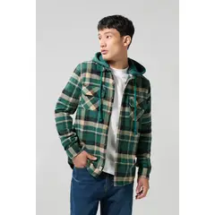 KOAJ - Sobrecamisa con capota unicolor a cuadros oversize Hombre