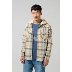 KOAJ - Sobrecamisa con capota unicolor a cuadros oversize Hombre