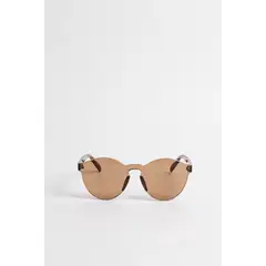 KOAJ - Gafas de sol cafés con marco redondo liviano Mujer