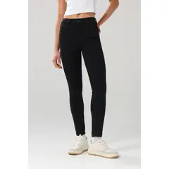 KOAJ - Jean negro tipo jegging ceñido con tiro alto Mujer