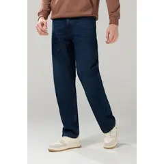 KOAJ - Jean baggy tiro medio azul oscuro con bota ancha y bols Hombre