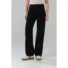 KOAJ - Jean bota recta 90´S negro con tiro alto y bolsillos Mujer