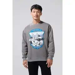 KOAJ - Buzo gris intenso cuello redondo de Looney Tunes Hombre