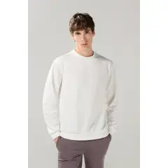 KOAJ - Buzo unicolor ajustado con manga larga y cuello redond Hombre