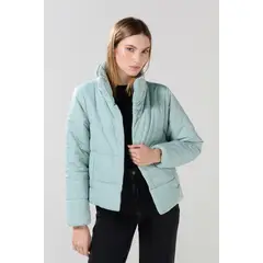 KOAJ - Chaqueta acolchada unicolor con cuello alto y broches Mujer