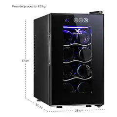 GUTSTARK - Cava De Vinos 8 Botellas Enfriadora Frigobar Nevera Licor