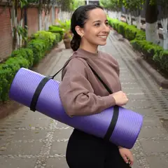 CENTURFIT - Tapete Yoga Grueso Ejercicios Pilates Relajacion Fitness Color Morado
