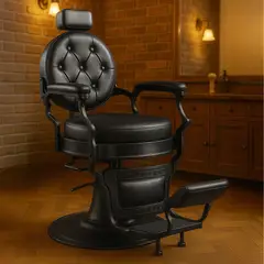 NANOFORT - Sillon Barberia Lujo Peluqueria Estetica Reclinable Negro