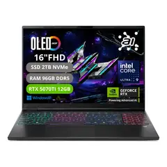 ACER - Portatil Predator Helios Neo 16s Intel Core Ultra 9 Ram 96gb Ssd 2tb Rtx 5070TI