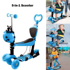 GENERICO - Patineta scooter para niño 5 en 1 azul