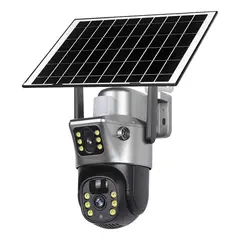 ROUX - Camara De Seguridad Wifi Con Panel Solar Doble Lente Ptz
