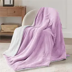 GENERICO - Cobija Térmica Ovejero Cama Doble-Queen 190x210 Color Violeta