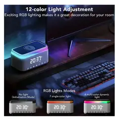 GENERICO - Reloj Despertador Con Parlante Inalámbrico Funciones Multifuncionales Bluetooth FM Luces Led