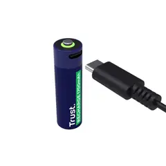 TRUST - Baterías Recargables tipo C 4 pilas - AA