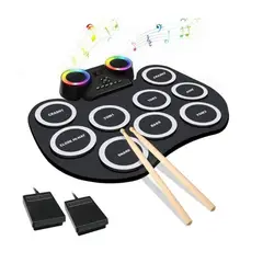 GENERICO - Bateria Portatil De 9 Paneles Con Luces RGB Y Accesorios