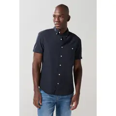 KOAJ - Camisa manga corta con colores solidos de temporada Hombre