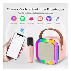 GENERICO - Parlante Karaoke Inalámbrico Portátil Mini con Micrófono Bluetooth y Efectos LED