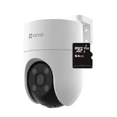 EZVIZ - CÁMARA DE SEGURIDAD WIFI INTELIGENTE 2MP EXTERIOR LENTE MOVIL+MICRO SD64GB