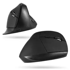 INNOVA - Mouse Ergonómico Vertical 2 En 1 Bluetooth Usb Dolor Muñeca Y Túnel Carpiano Negro Negro