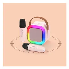 GENERICO - Microfono Inalámbrico Bluetooth para Karaoke Portátil Mini con Parlante y Luces LED