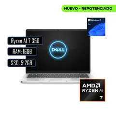 DELL - PORTATIL PRO 14 AMD RYZEN AI 7 350 RAM 16GB DDR5 SSD 512GB M.2 WIN11 PRO