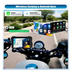 GENERICO - GPS Para Moto Pantalla 5 Pulgadas Resistente Agua Bluetooth Conexión Inalámbrica AndroidAuto CarPlay
