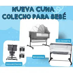 BEBESITOS - CUNA COLECHO PARA BEBES CON COLCHENETA 5 EN 1 COLOR GRIS