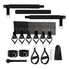 GENERICO - Kit Barra De Pilates Y Bandas De Resistencia Ejercicio