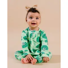 DOSOJOS - Pijama enterizo para bebés con doble cierre - Estampado brócoli