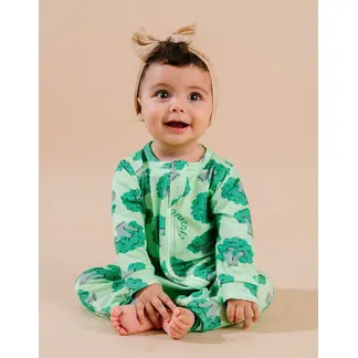 DOSOJOS - Pijama enterizo para bebés con doble cierre - Estampado brócoli