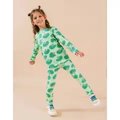DOSOJOS - Pijama infantil de dos piezas para niñas y niños – Estampado brócoli