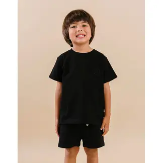 DOSOJOS - Conjunto de short y camiseta en 100% algodón peruano - Negro