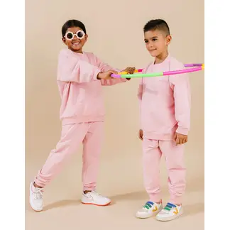 DOSOJOS - Conjunto infantil de buzo y jogger en algodón peruano - Palo de rosa